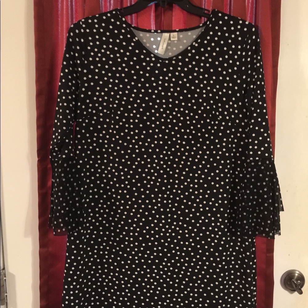 Black and white polka dot dress